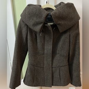 BNWT Zara Tweed Brown Blazer Jacket Sweater S